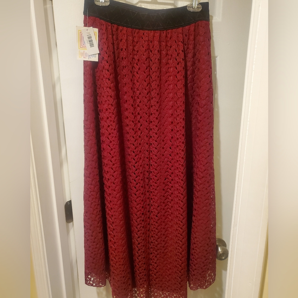 LuLaRoe Red Maxi A-Line Skirt